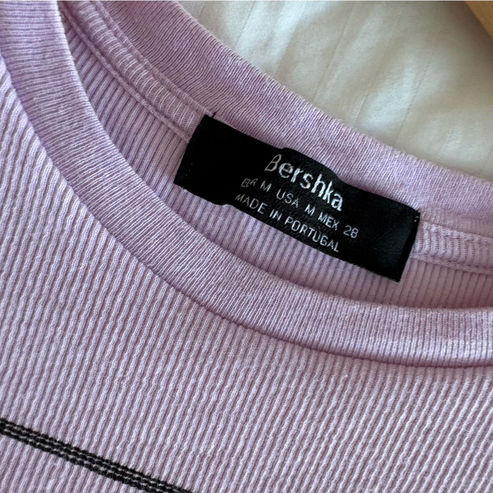 Bershka Light Purple Ribbed Tee size M - Picture 4 of 4